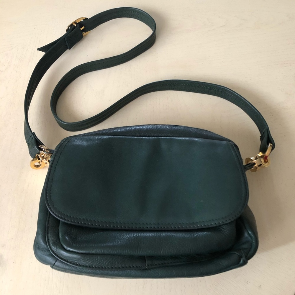 Courtenay // Green leather Shoulder Bag